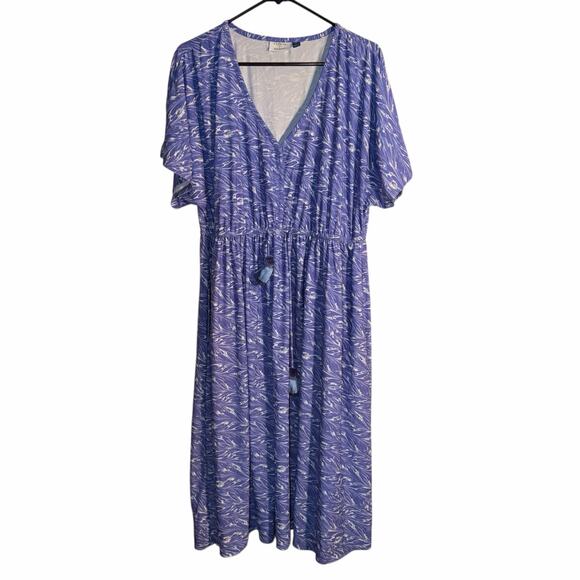 Cabana Life x Talbots Purple Abstract Print Midi Beach Cover-Up Dress Size XL - Picture 9 of 9